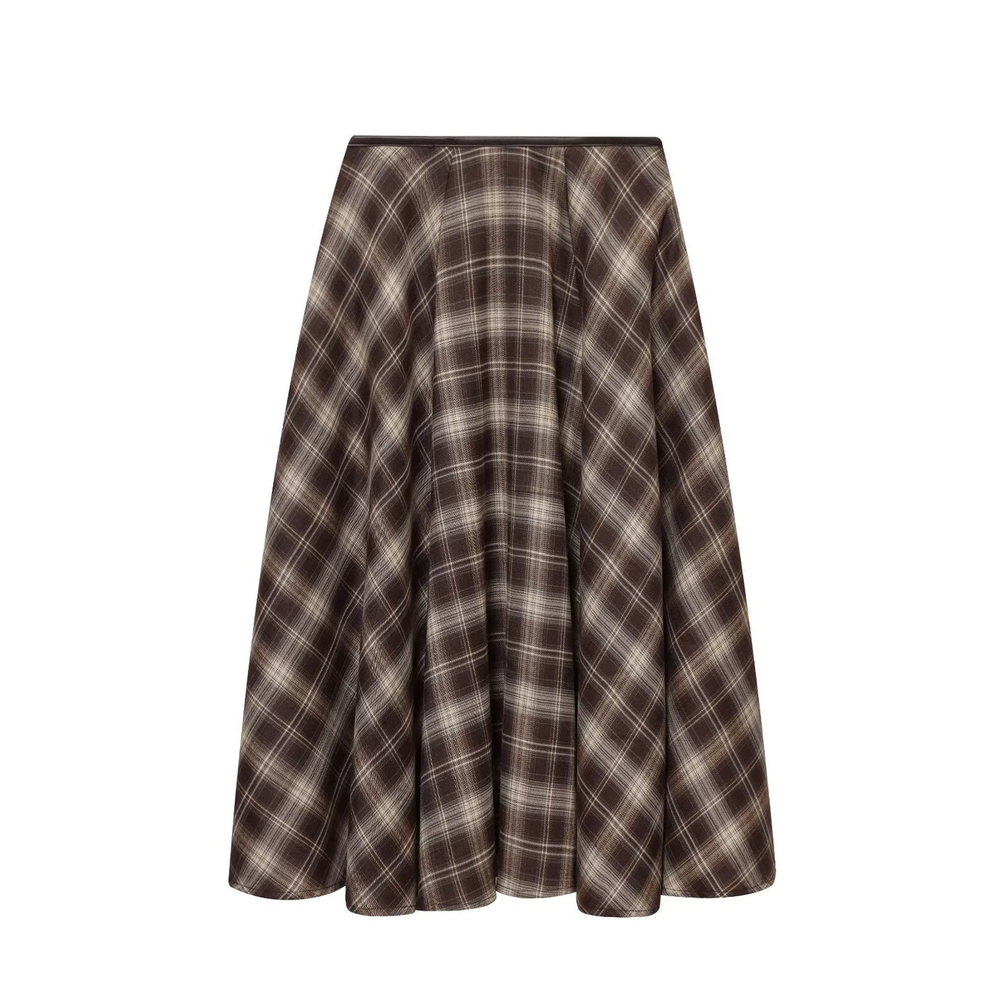 Women 2025 Winter New Loose plaid midi skirt