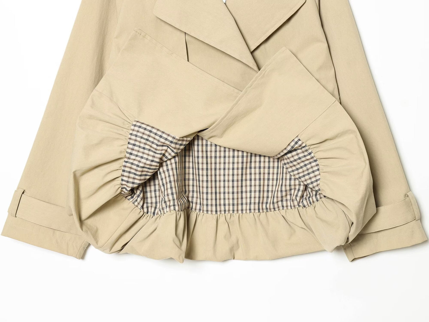 Women's adjustable waist short windbreaker Coat