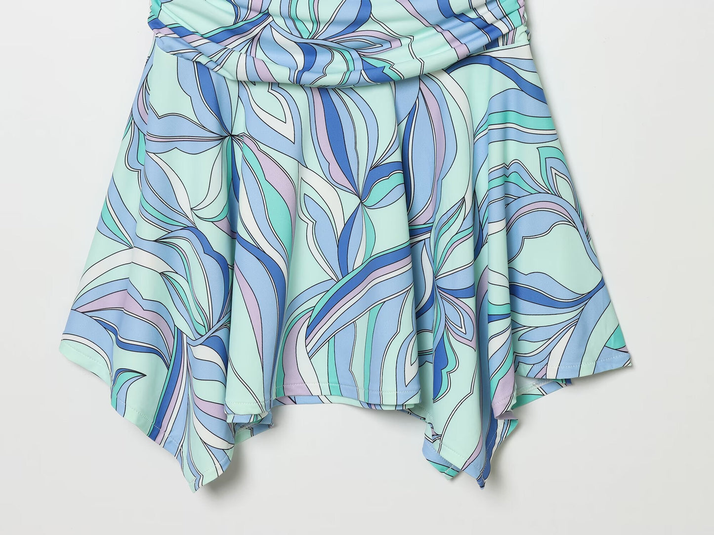 Women's backless printed halter neck dress