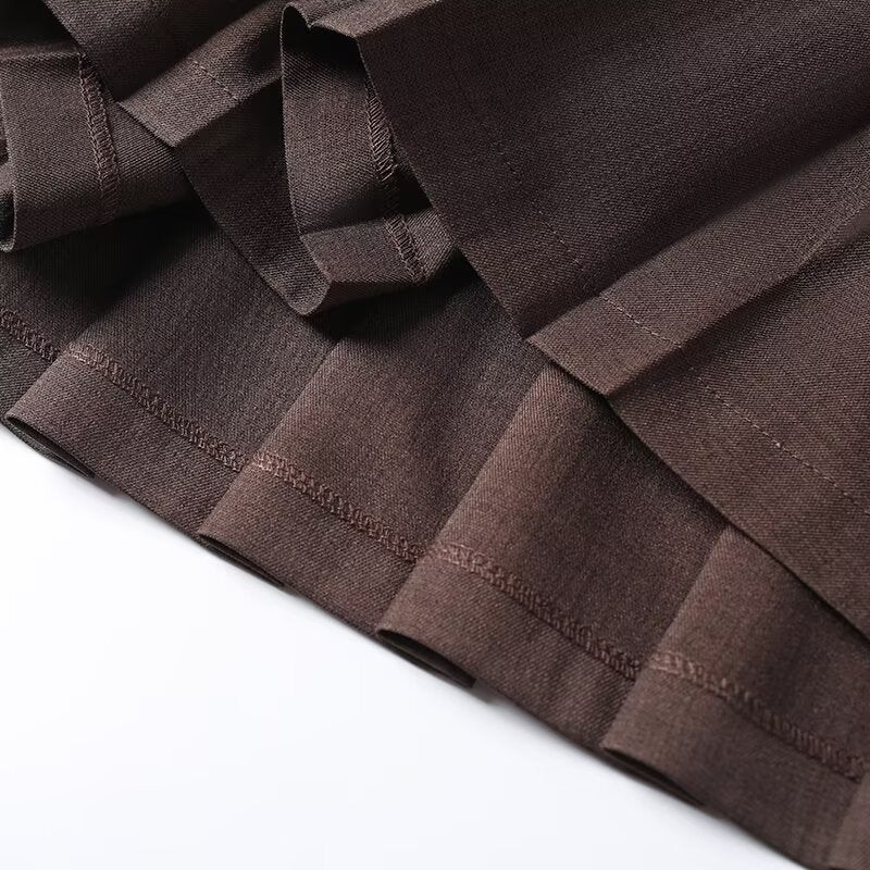 Women's college style casual pleated mini skirt
