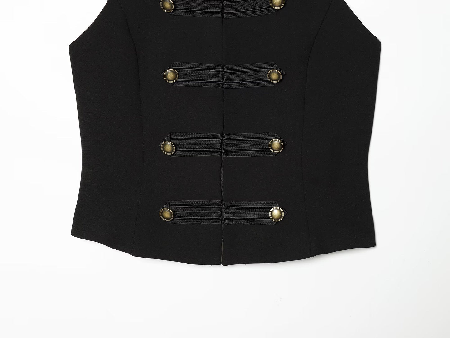 Women's rope knot decorative standing collar vest