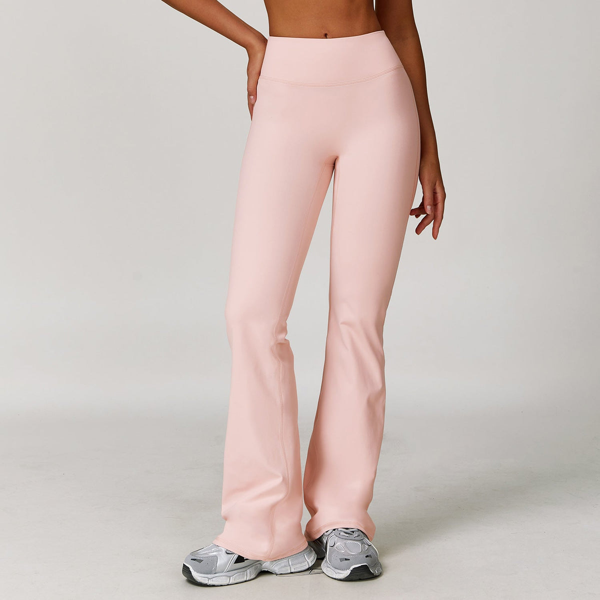 LU Women's new sanding high waist yoga pants tight wide leg flared pants
