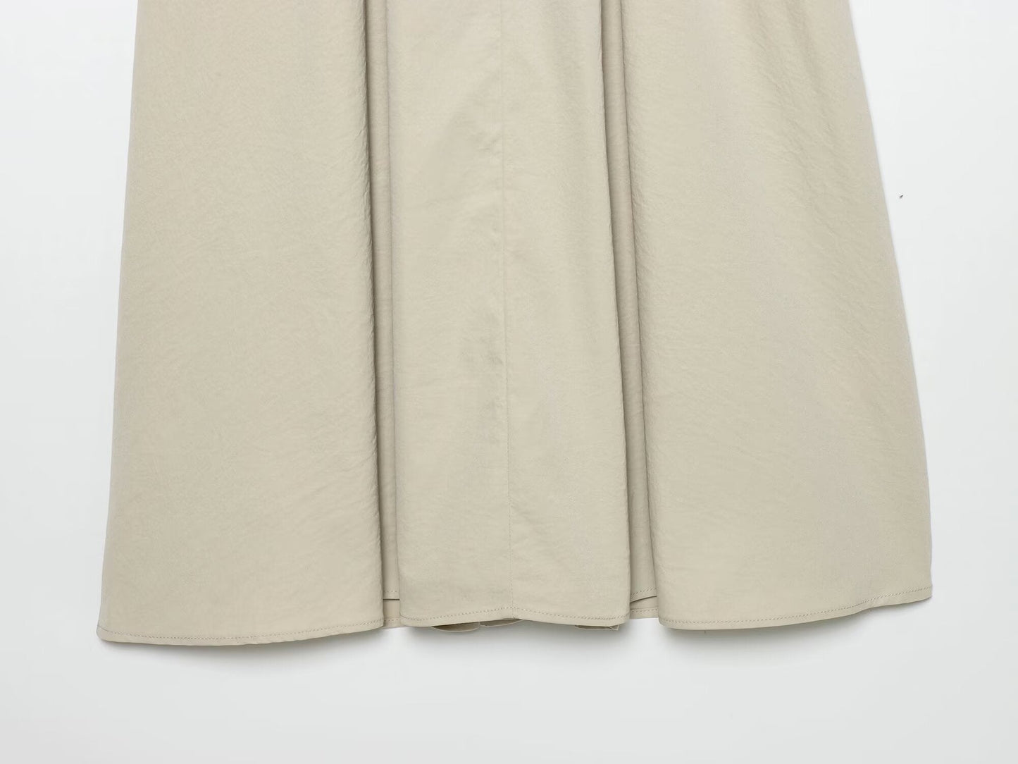 Women's pleated design poplin Midi dress