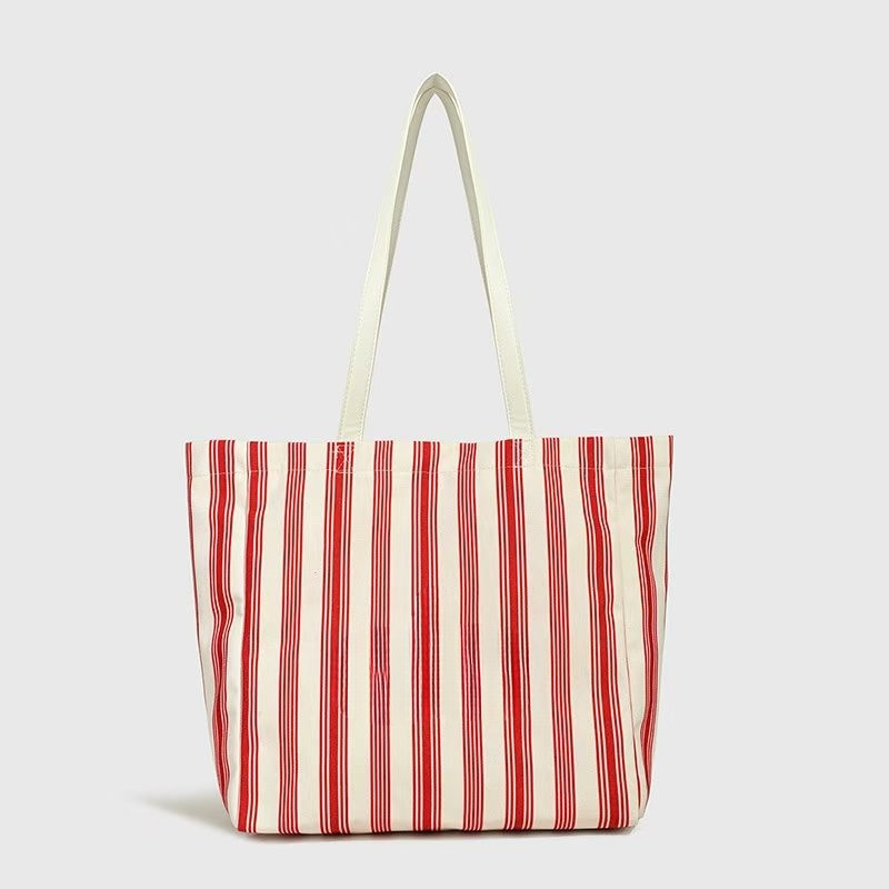 Women's new Joker large capacity striped shoulder handbag