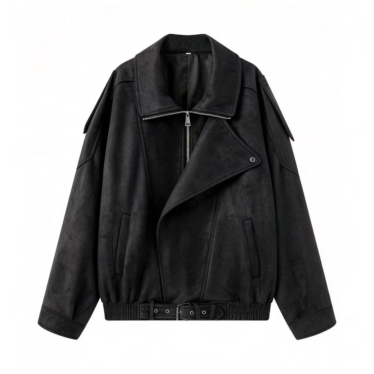 Women's loose Lapel Faux Leather suede jacket Coat