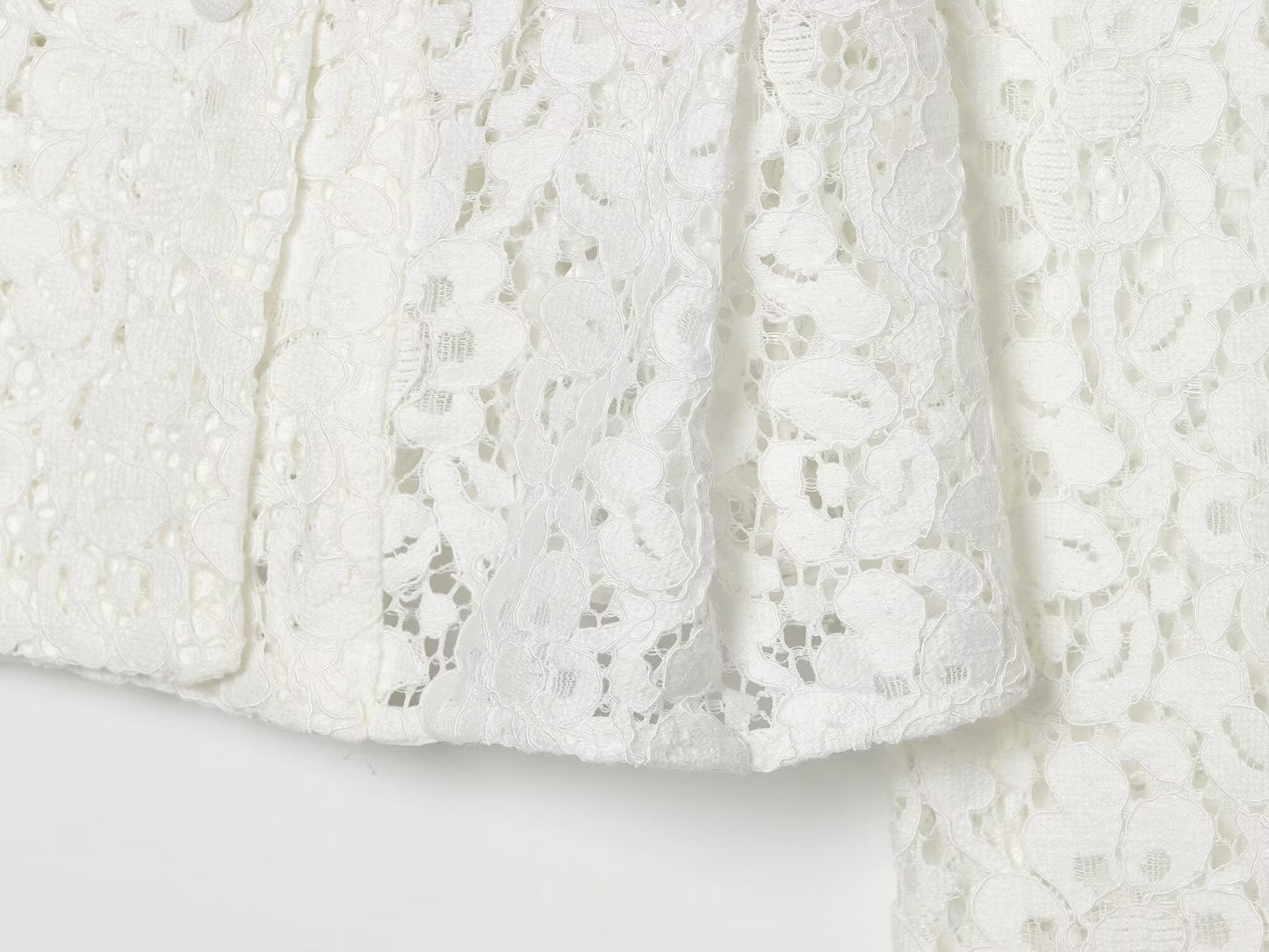Women's lace O Neck double breasted Coat