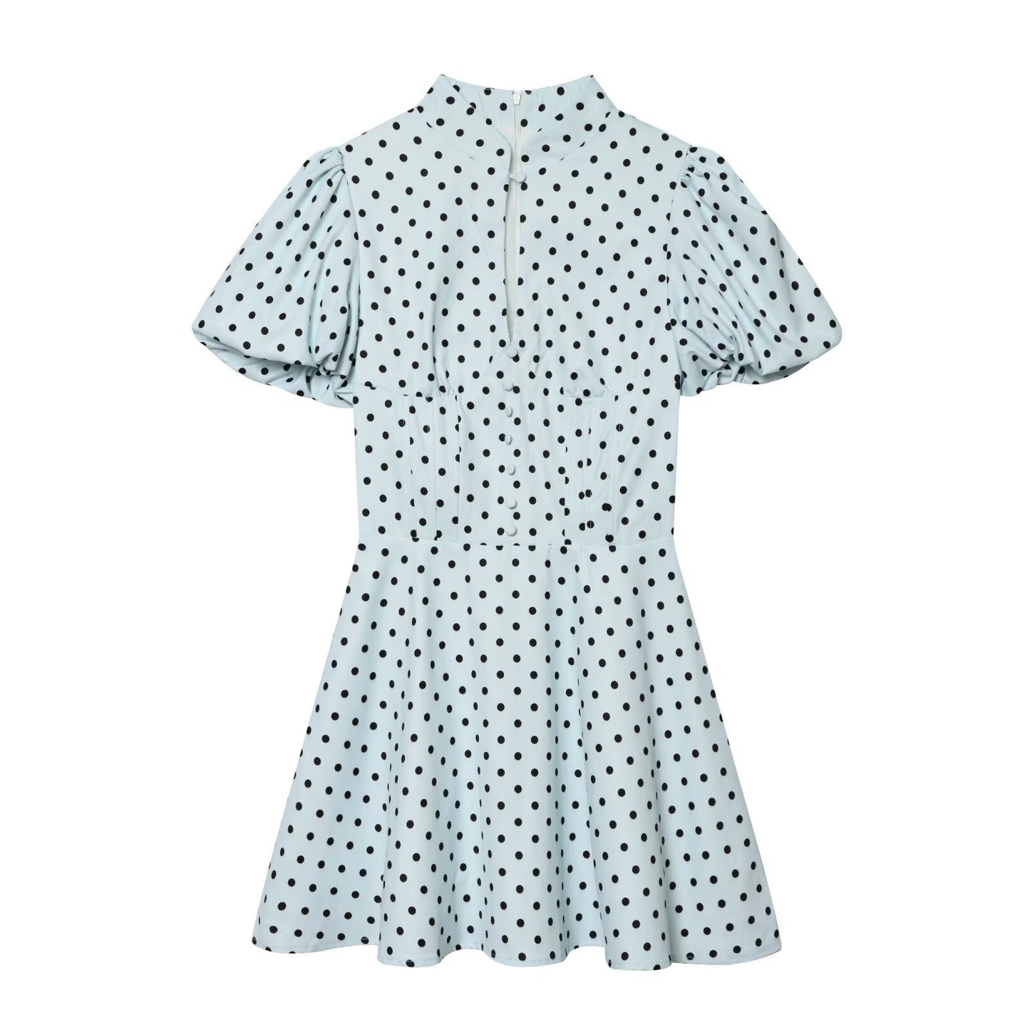 Women's bubble sleeve polka dot dress