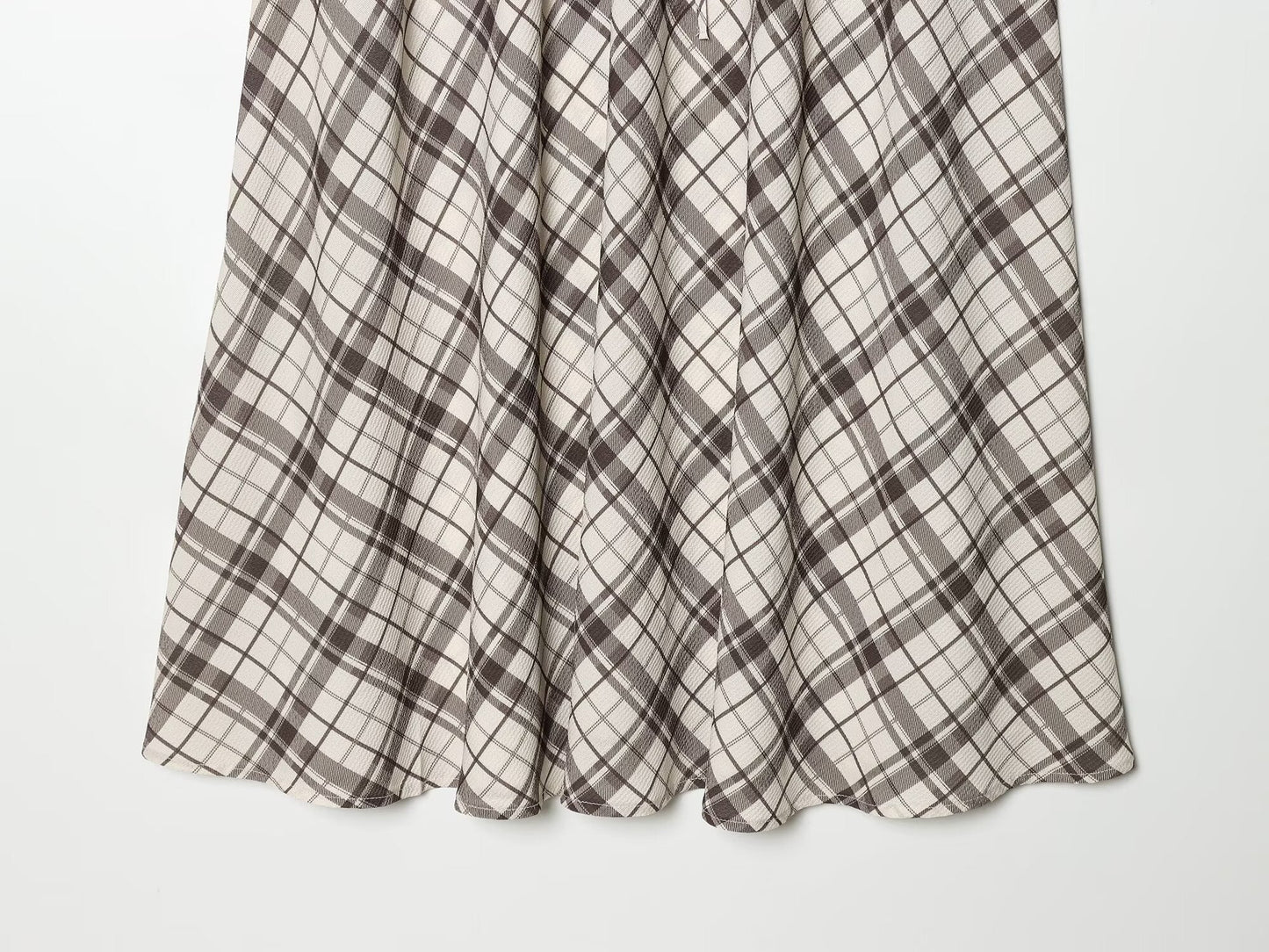 Women's casual versatile plaid MIDI skirt