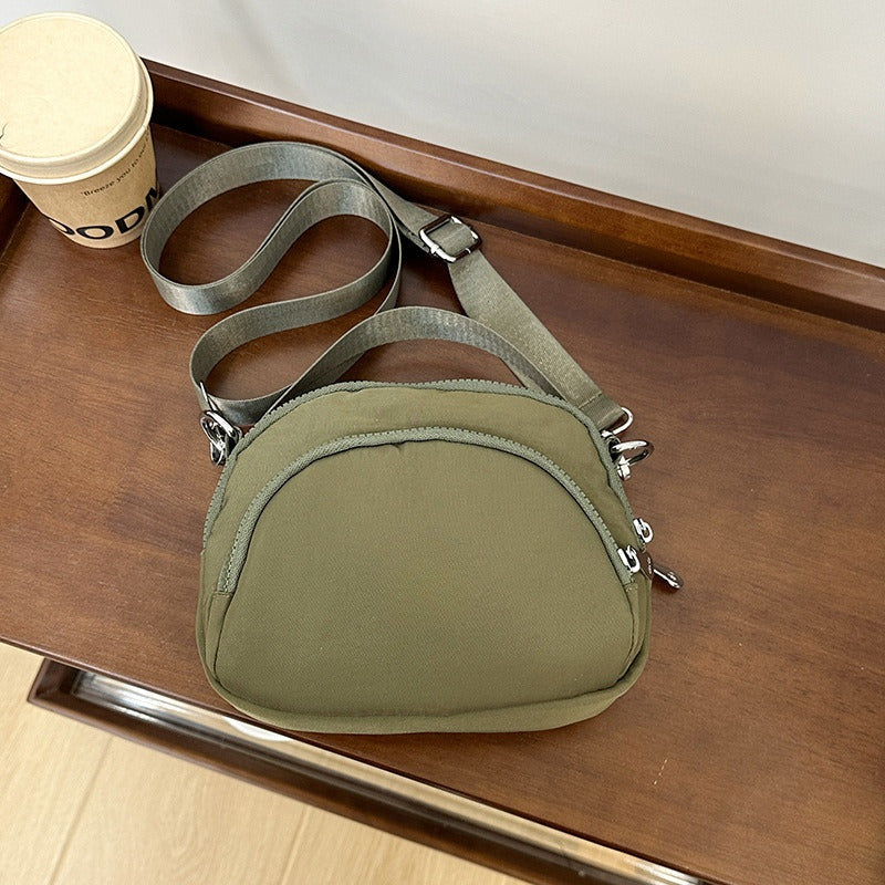 Women's three-layer shoulder bag small round Oxford cloth bag