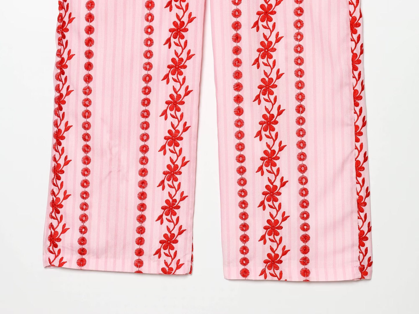 Women's casual hollowed out embroidered pants