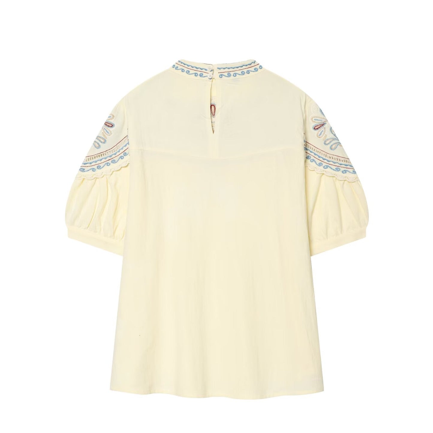suit Women's 2 pieces linen blend embroidered top+Shorts