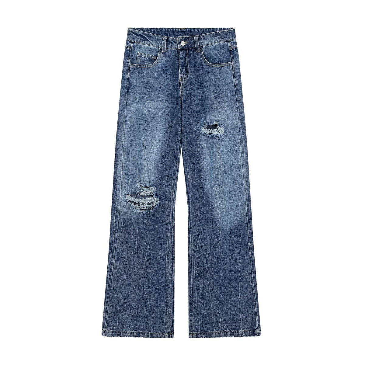 suit Women's 2 pieces shoulder Pleated decoration denim shirt+Jeans