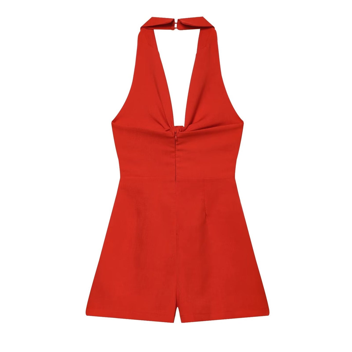 Women's knot decoration hanging neck mini dress
