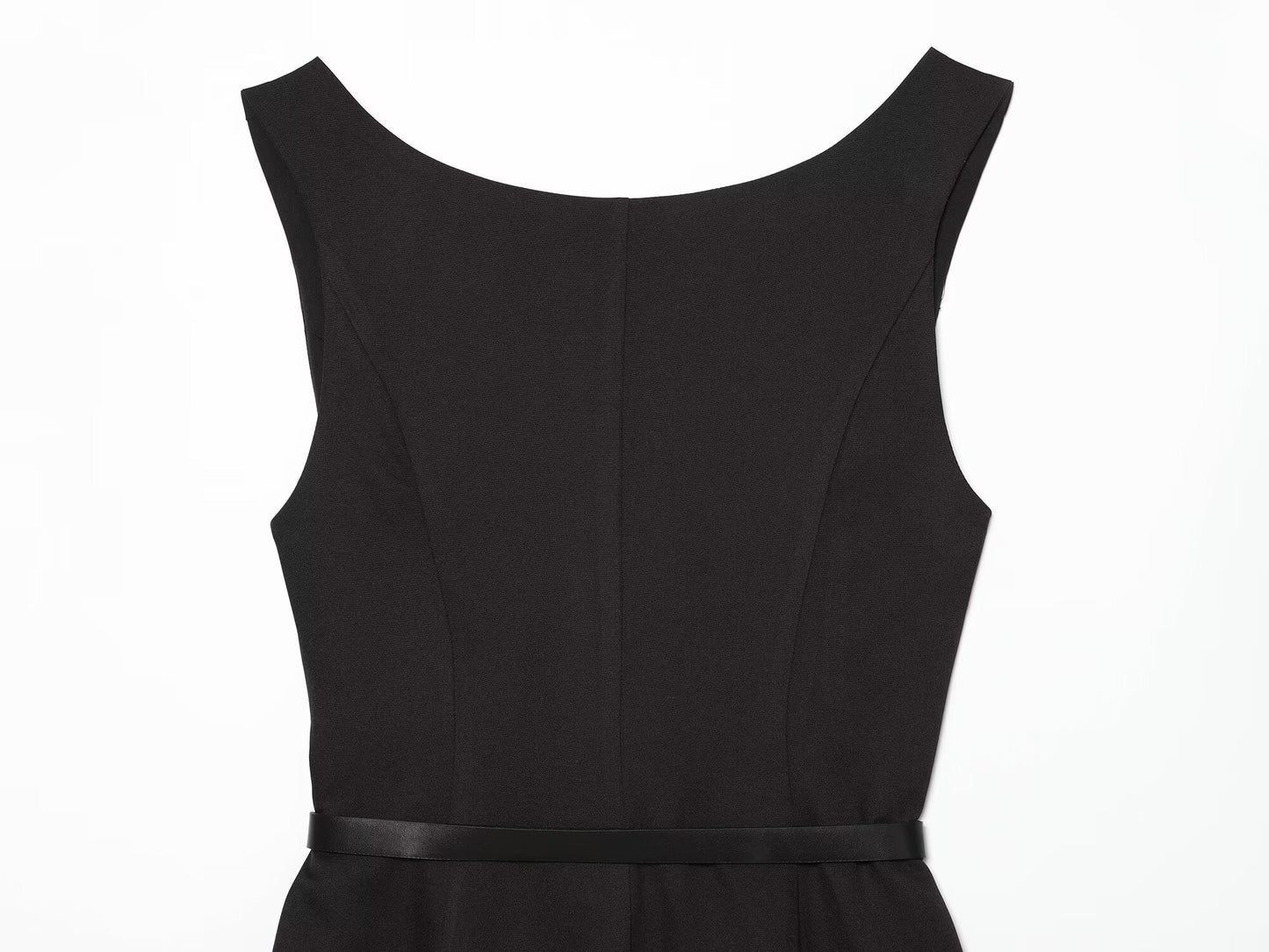 Women's With Belt Black Mini Dress