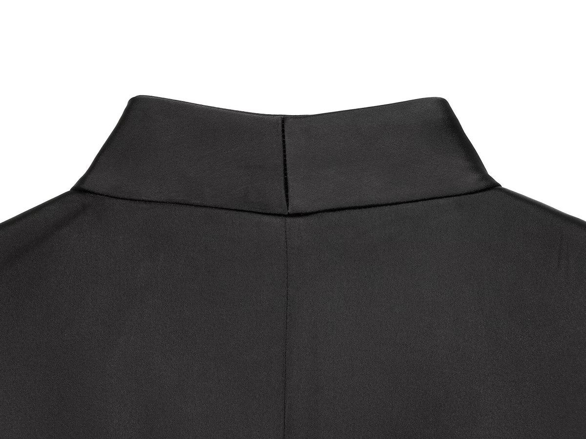 Women's knot buckle decorative satin textured Coat