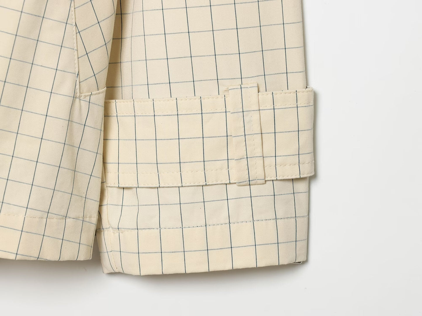 Women's loose plaid contrasting collar jacket