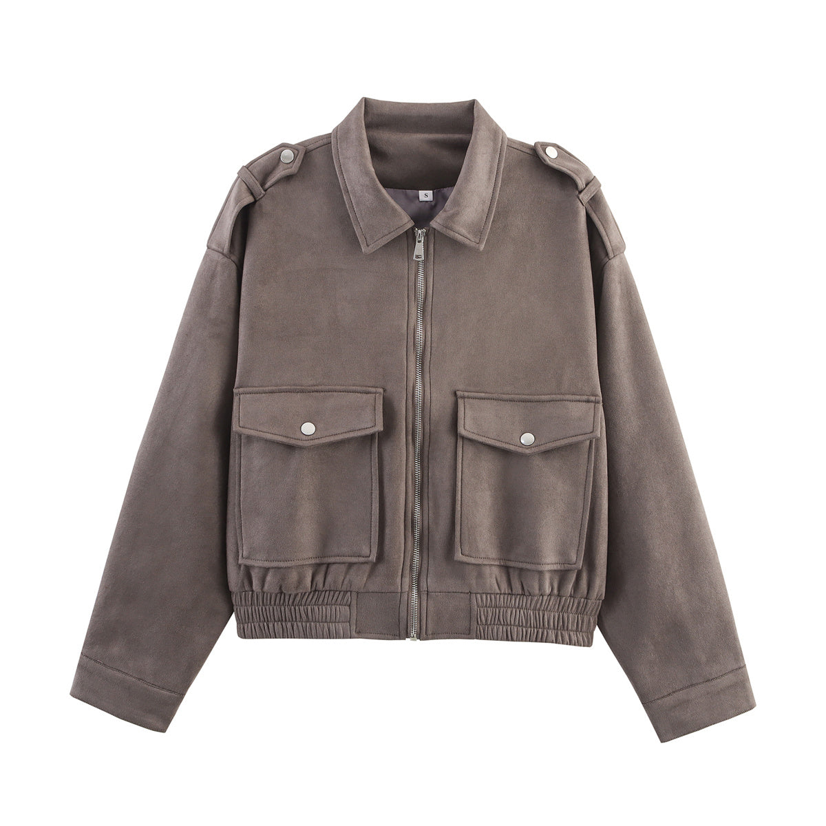 Women 2025 New Long-sleeved Suede textured jacket