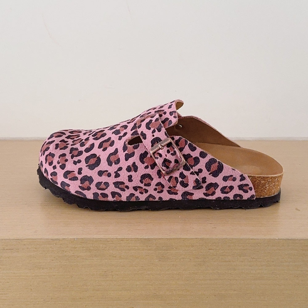 Women's 2026 new fashion cork Leopard round-headed slippers