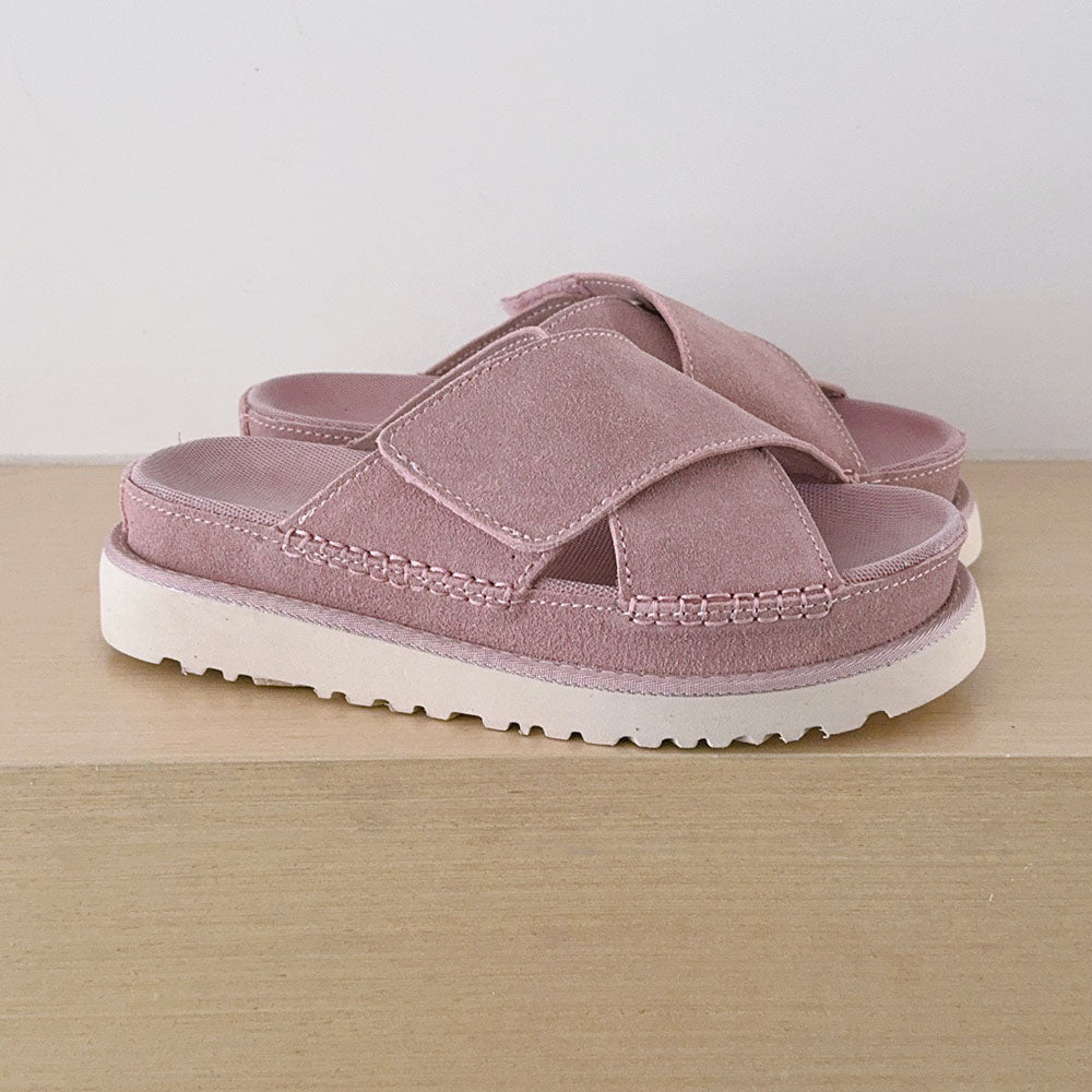 Women's 2026 new cross hook and loop platform slippers