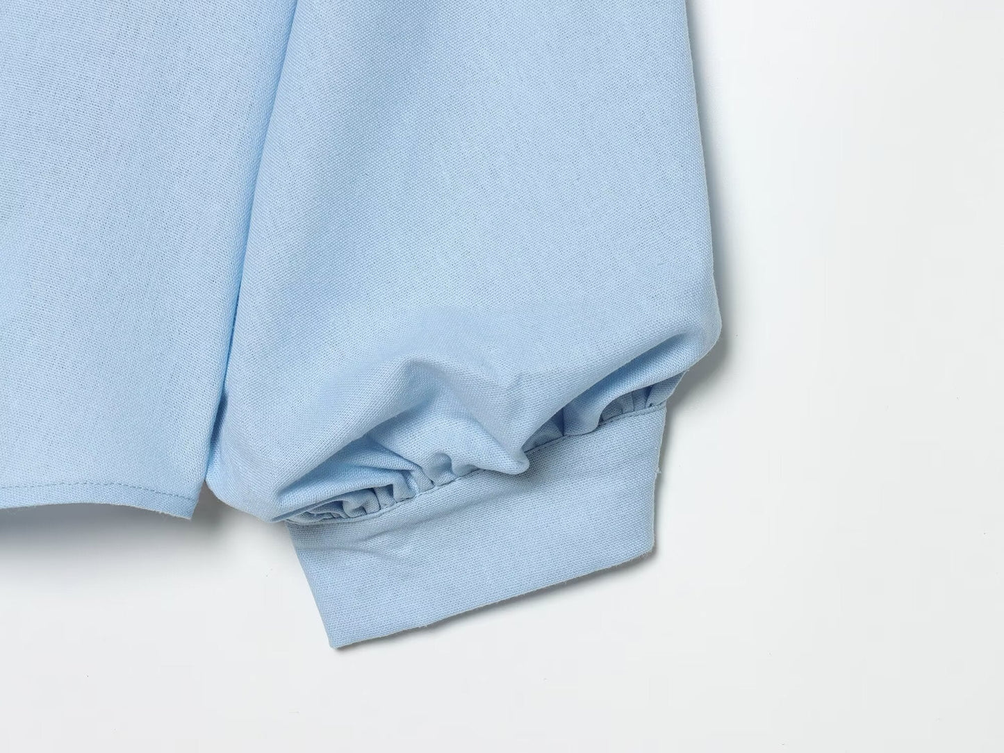 Women's linen blended bubble sleeve shirt
