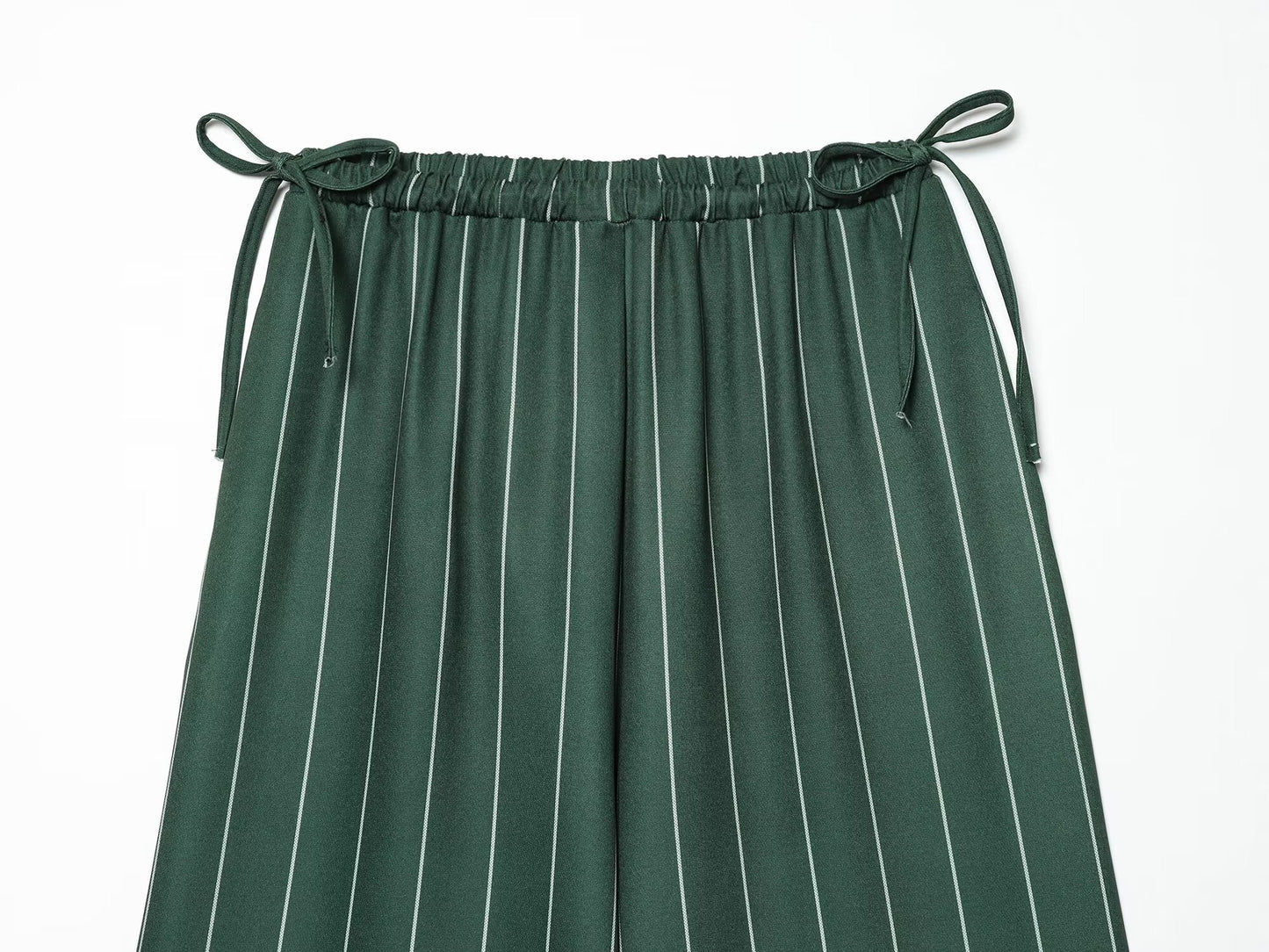 Women's loose linen blended striped pants