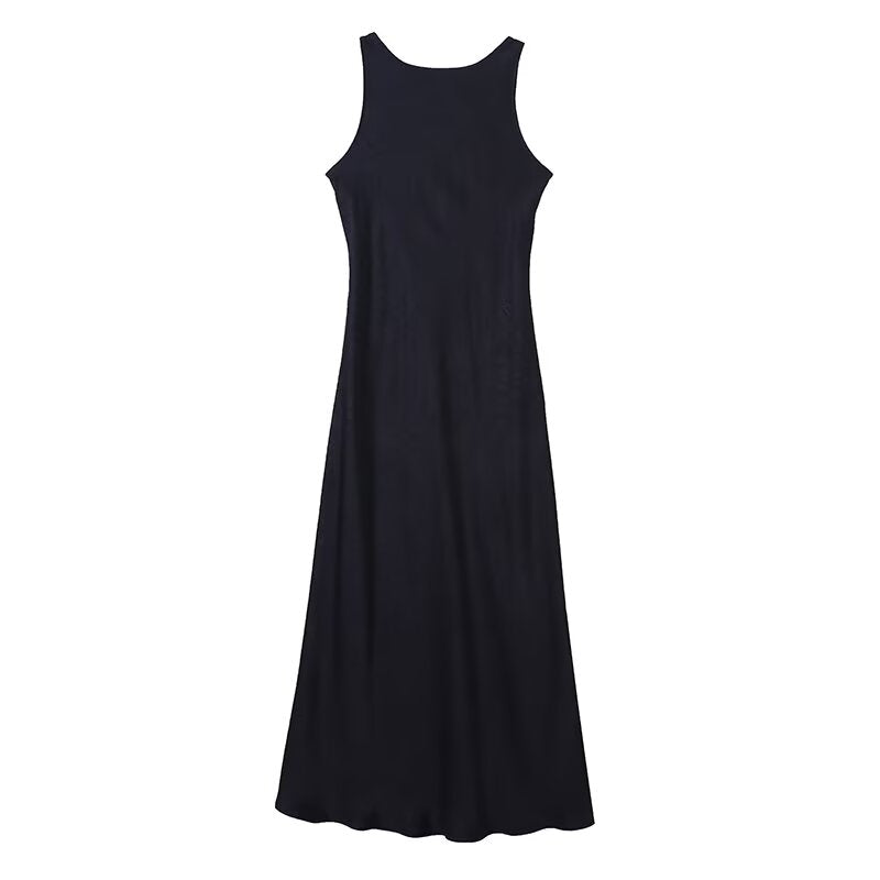 Women's O-Neck sleeveless backless dress