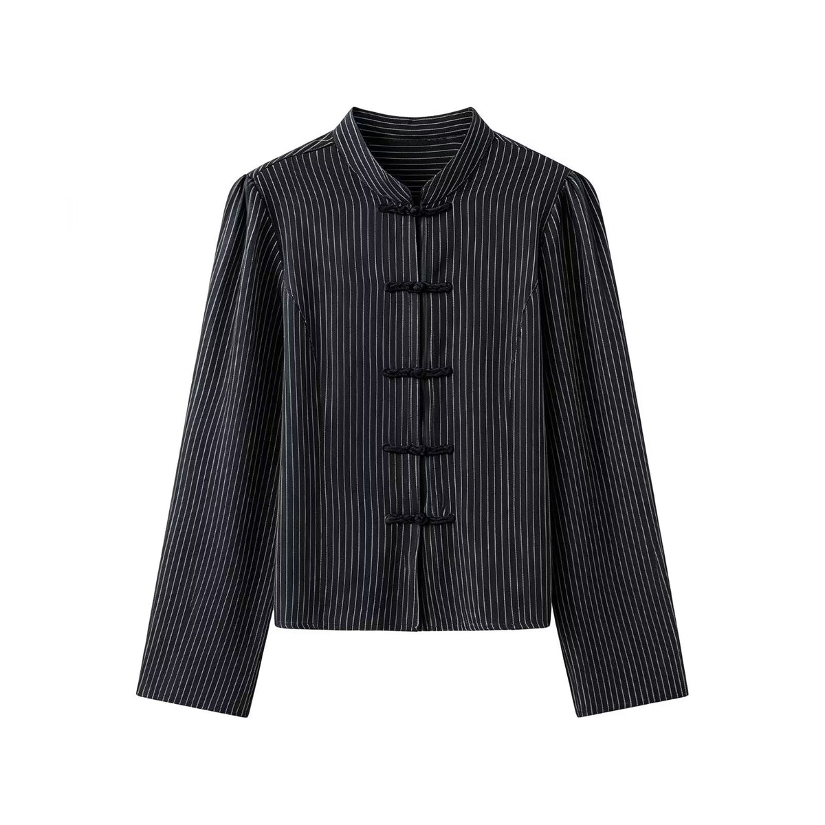 Women's casual slim short striped shirt