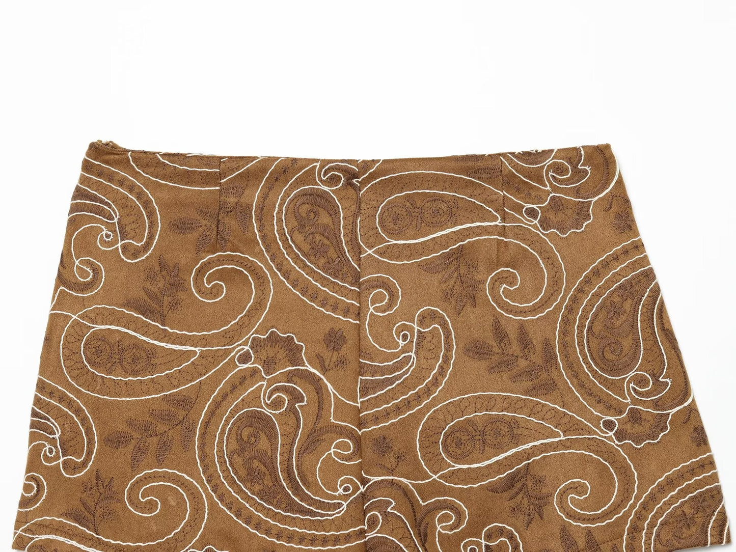 Women's imitates suede texture embroidery culottes