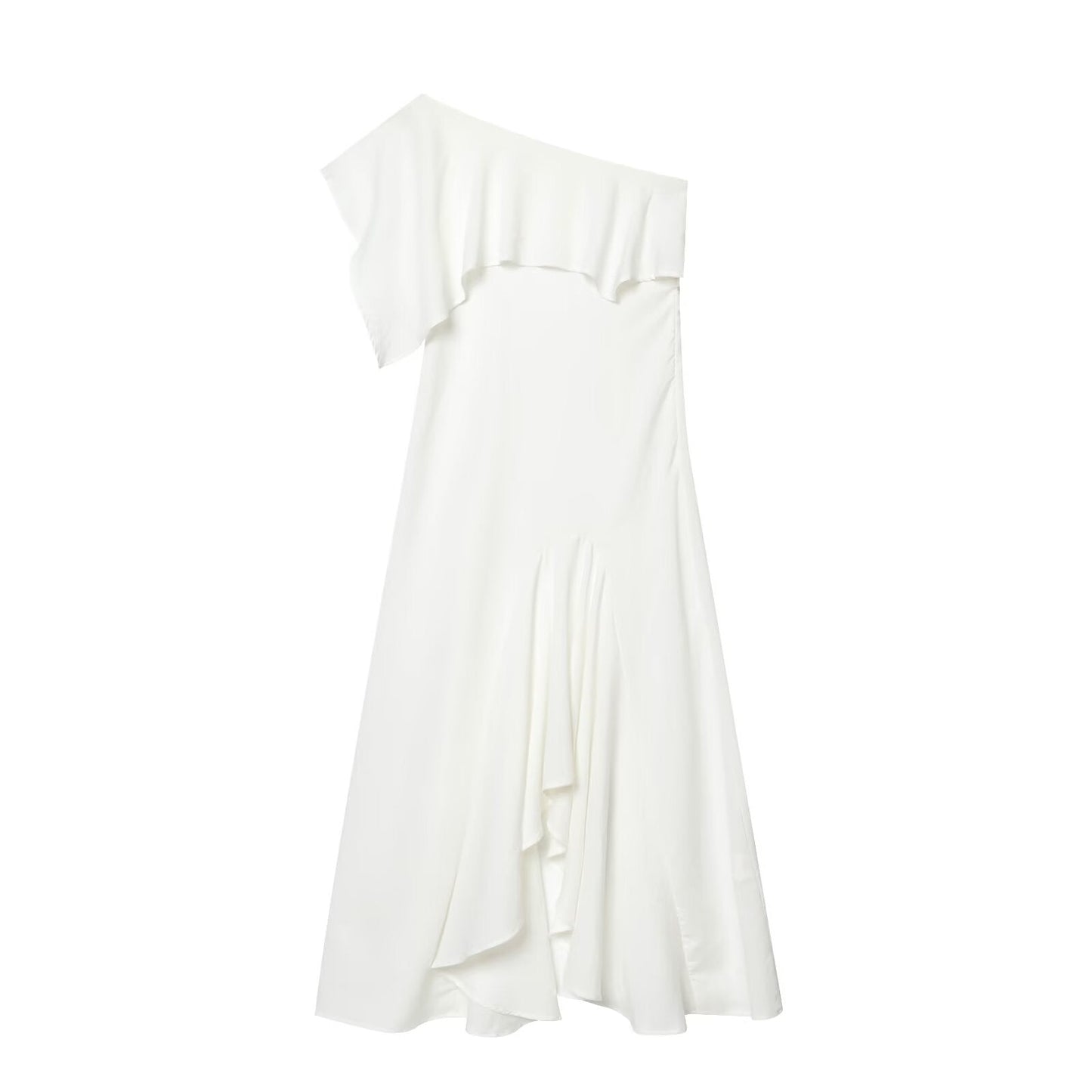 Women's linen blend asymmetrical dress