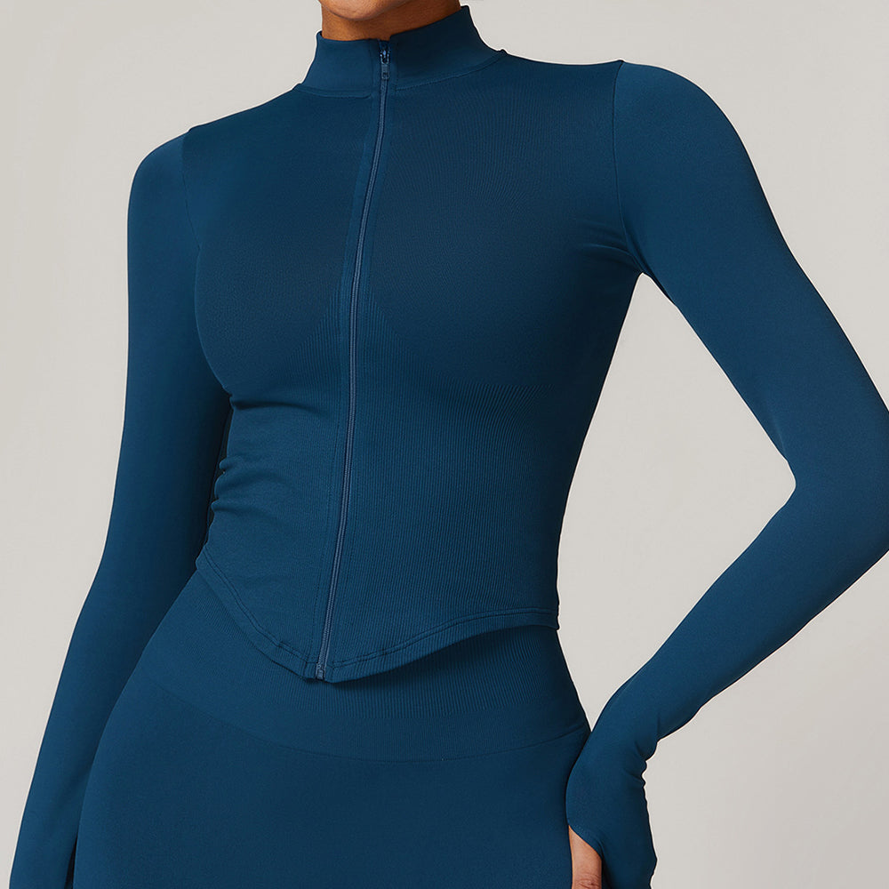 Women's new stand-up collar zipper coat tight-fitting quick-drying yoga clothes
