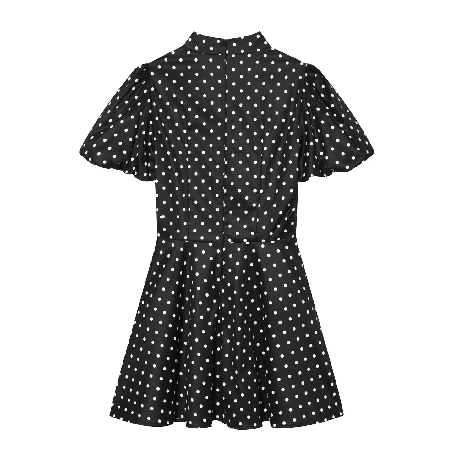 Women's bubble sleeve polka dot dress
