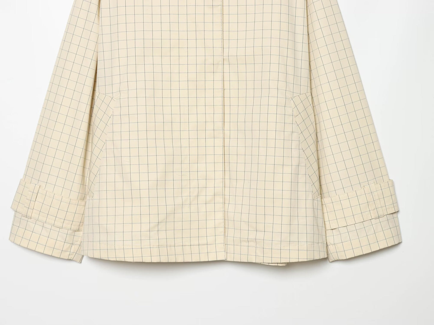 Women's loose plaid contrasting collar jacket