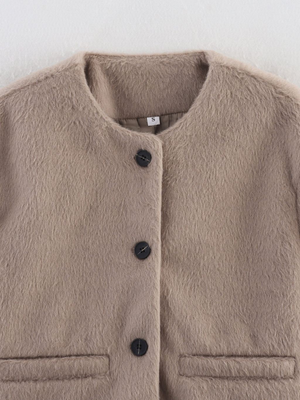Women 2025 New Wool blend crew neck coat