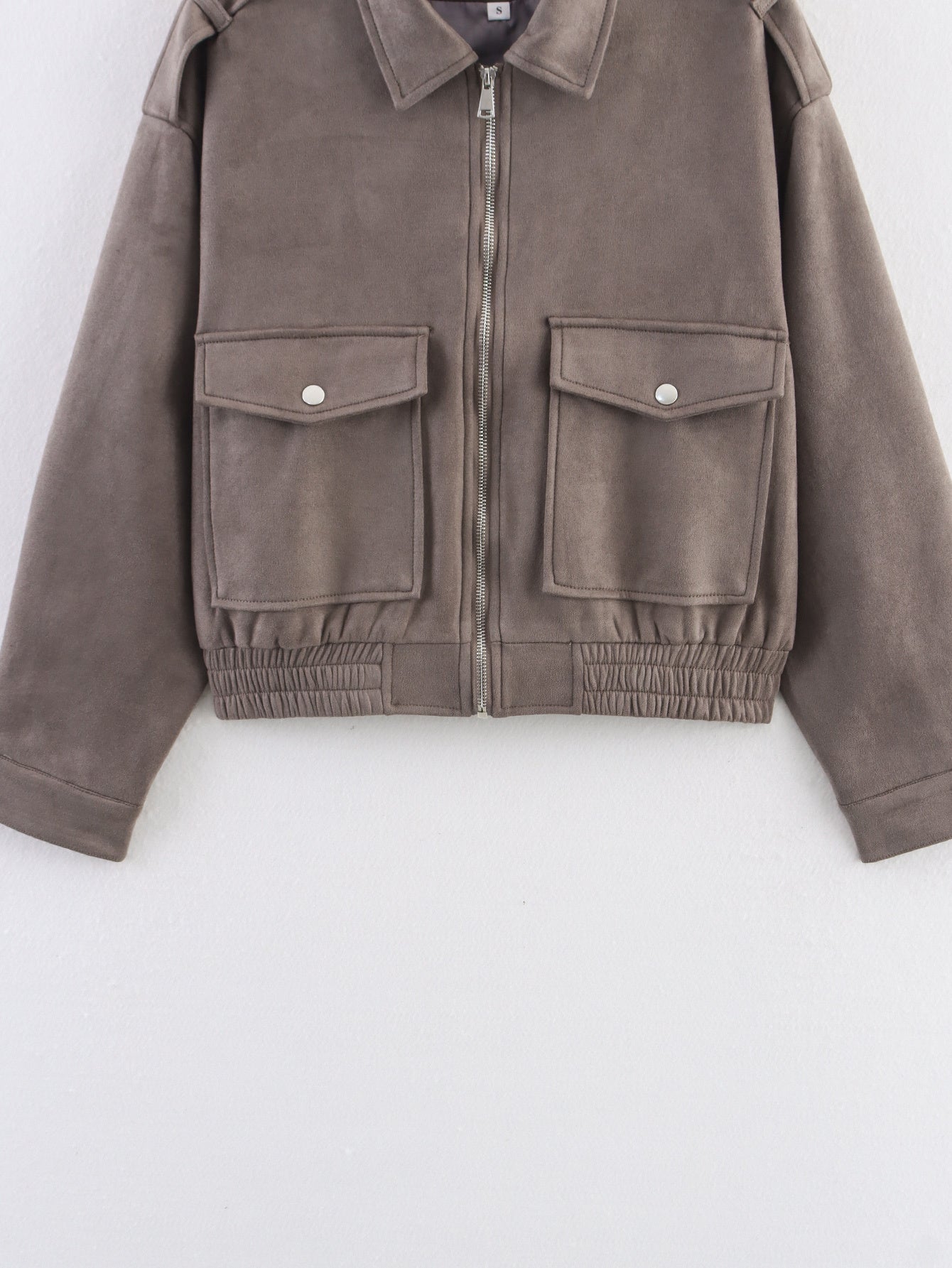 Women 2025 New Long-sleeved Suede textured jacket