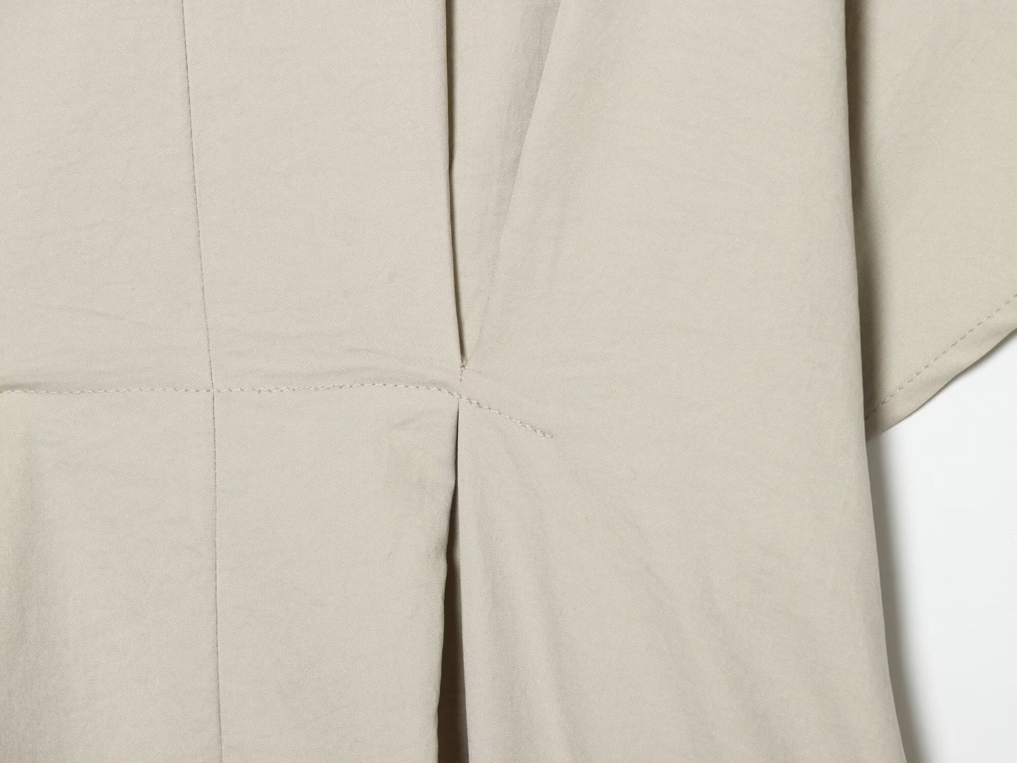 Women's pleated design poplin Midi dress