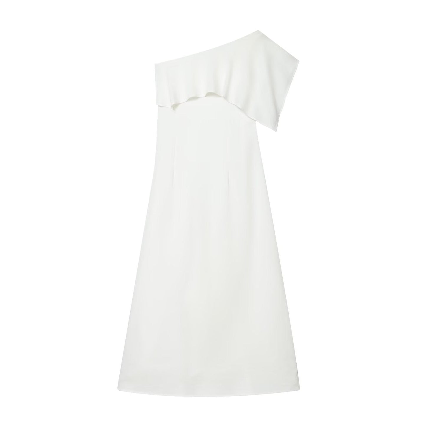 Women's linen blend asymmetrical dress