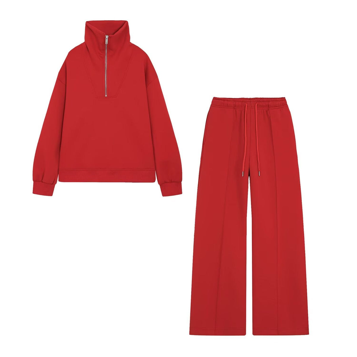 suit Women's 2 pieces zipper design comfortable casual sweatshirt +Pants