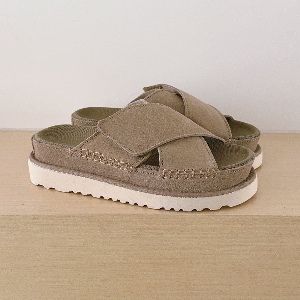 Women's 2026 new cross hook and loop platform slippers