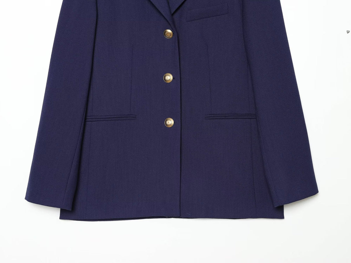 suit Women's 2 pieces casual single breasted Blazer Coat+wide leg pants