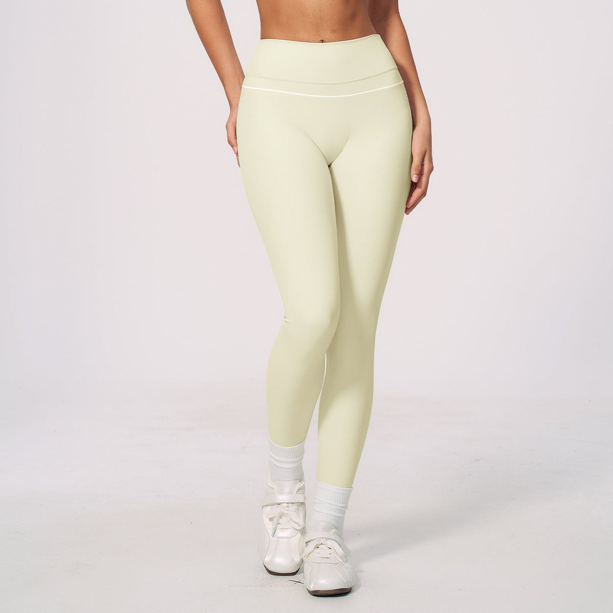 Women's new sanded breathable belly lift hip exercise yoga pants