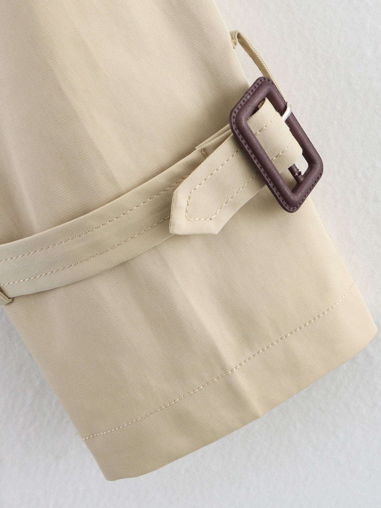 Women 2025 New Long-sleeved Short trench coat with belt and buttons