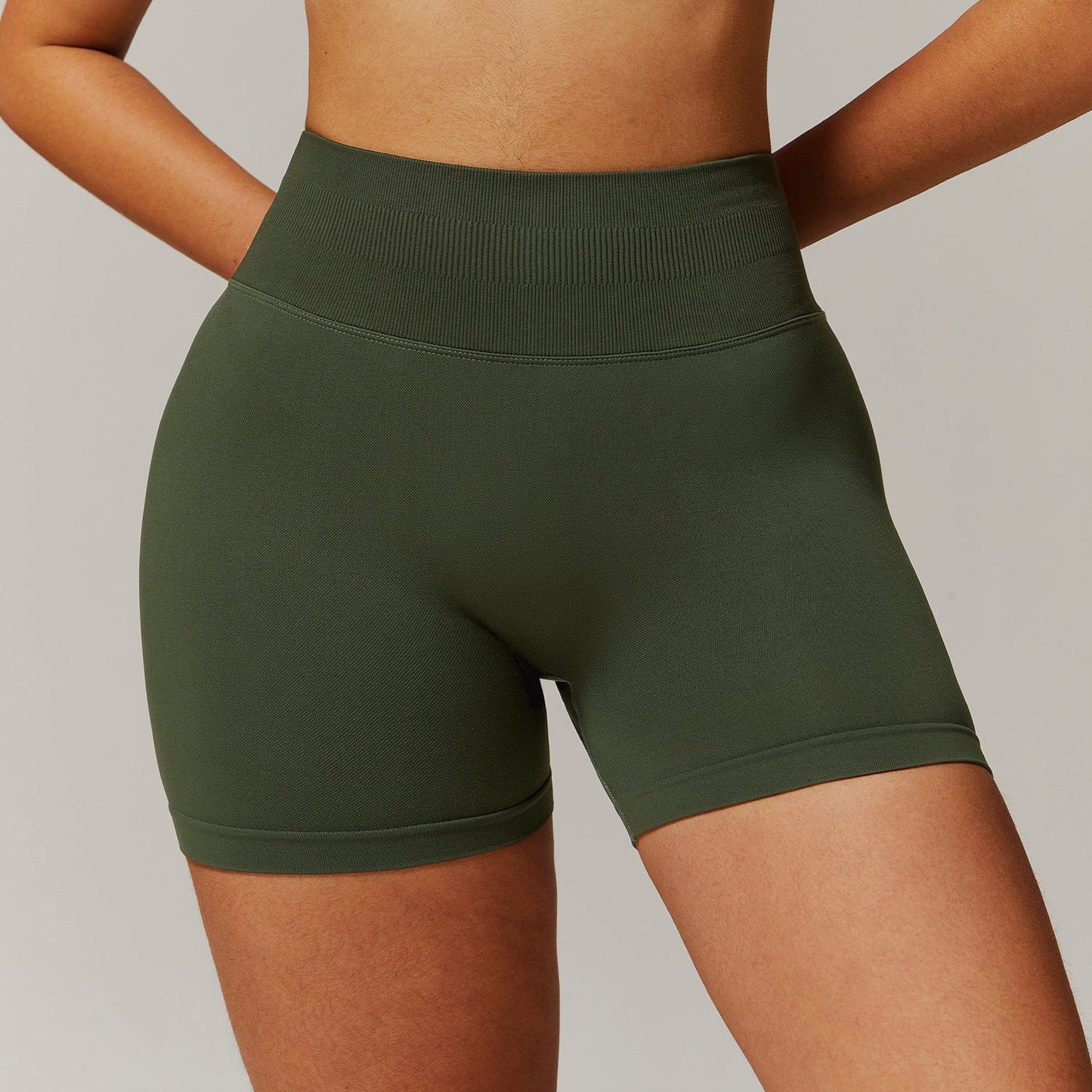 Women's New Fashion Seamless Yoga Breathable Sports Vest Seamless High Waist Yoga Shorts