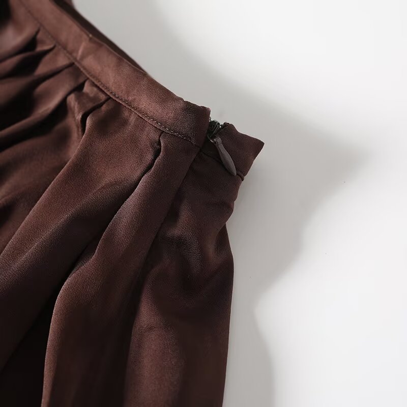 Women's casual versatile pleated MIDI skirt