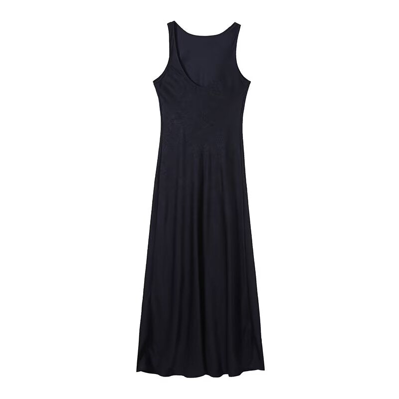 Women's O-Neck sleeveless backless dress