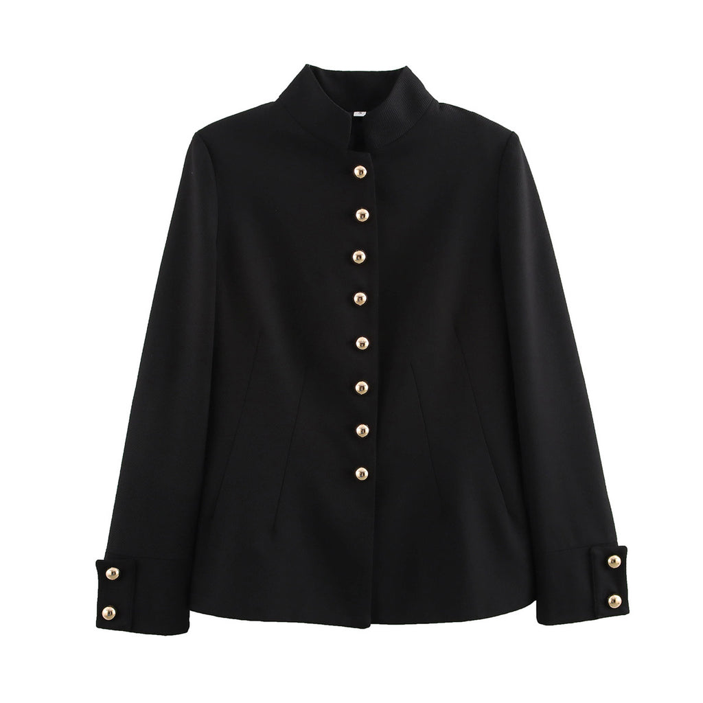 Women 2025 New stand-up collar Blazer Coat