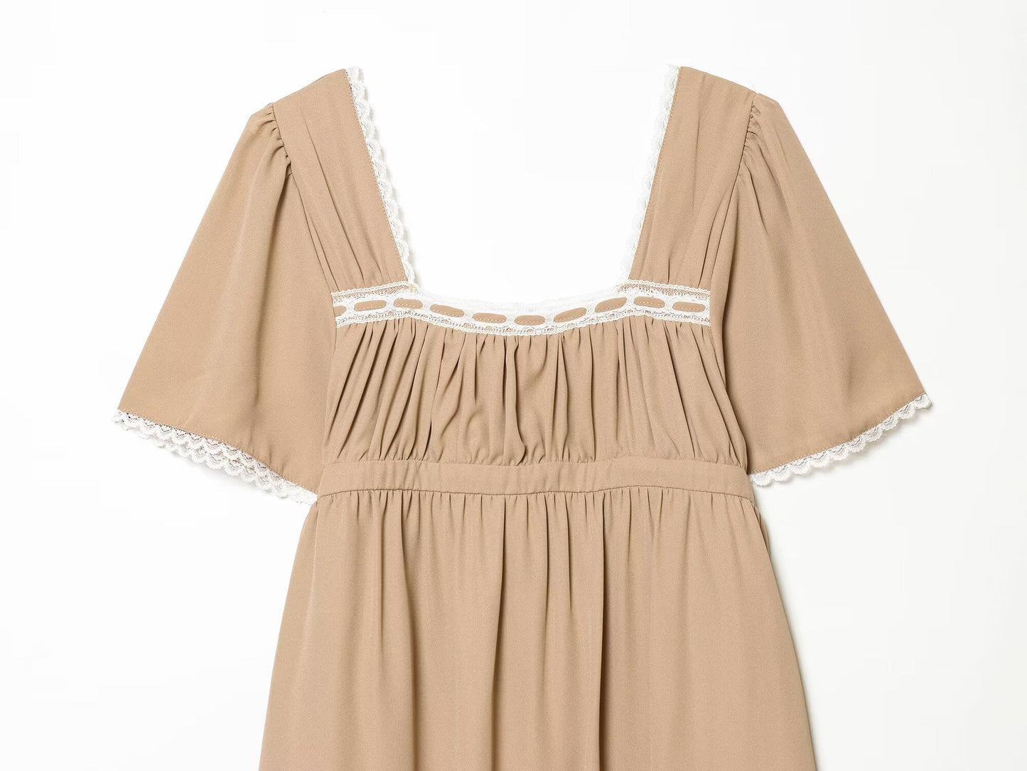 Women's short sleeved patchwork lace dress