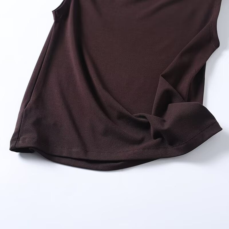 Women's irregular off shoulder sleeveless T-shirt
