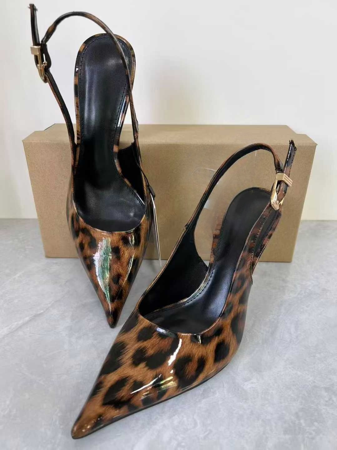 New style high-heeled stiletto shoes with a low-cut design and a back strap versatile women's shoes