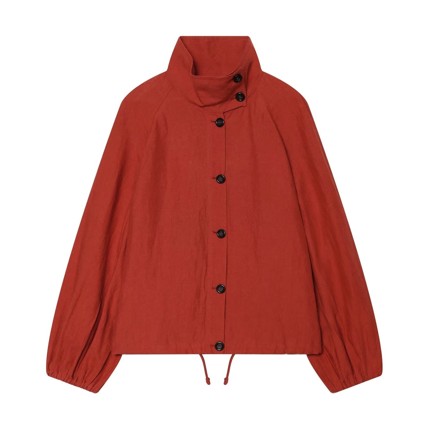 Women's linen blend long sleeved pilot jacket Coat