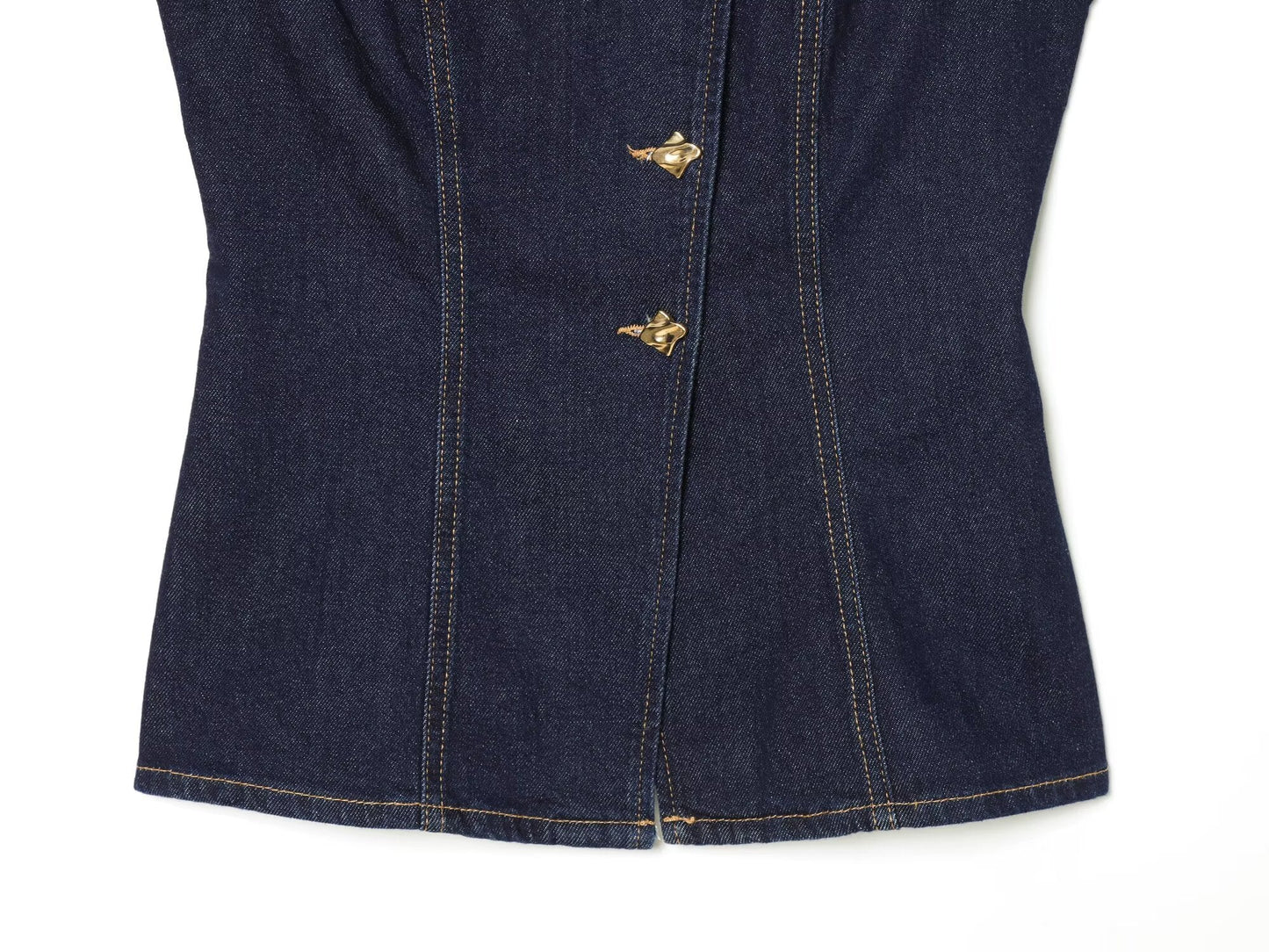 Women's slim single breasted denim vest